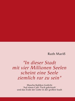 cover image of "In dieser Stadt mit vier Millionen Seelen scheint eine Seele ziemlich rar zu sein"